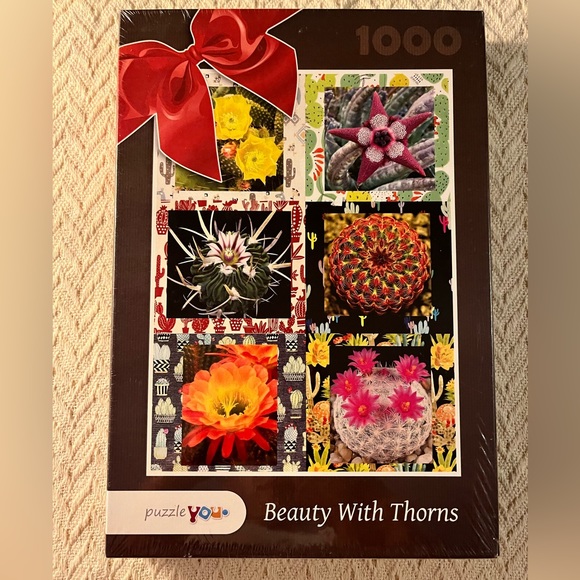 NIB Beauty with Thorns 1000pc Cactus flower puzzle - Picture 1 of 3